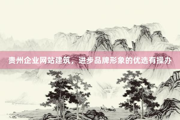 贵州企业网站建筑，进步品牌形象的优选有操办